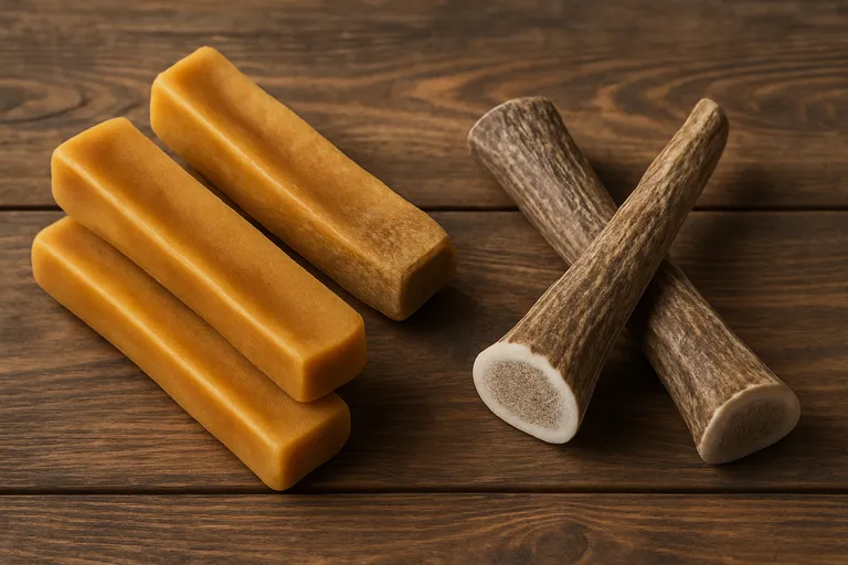 Vergelijking met andere kauwsnacks zoals hertengeweien